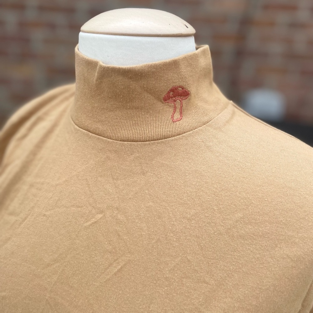 Mustard Mock Neck with Mushroom — Urban Outfitters